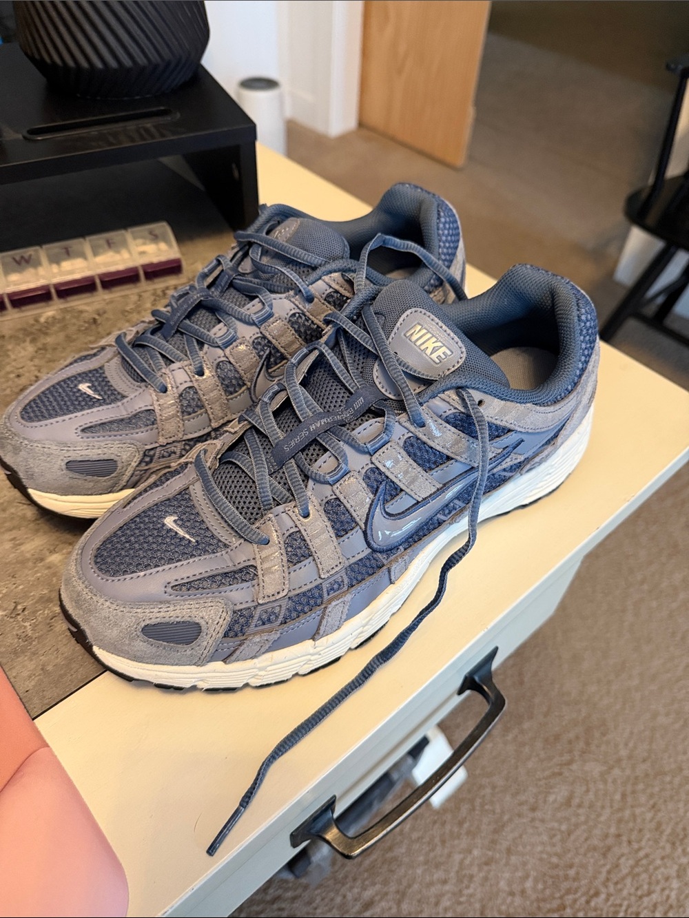 Nike P-6000 SE aspen blue  Men's Mesh Suede Running Sneakers
